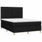 Preview: Boxspringbett mit Matratze & LED Schwarz 140x200 cm Stoff