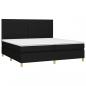 Preview: Boxspringbett mit Matratze & LED Schwarz 200x200 cm Stoff