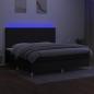 Preview: Boxspringbett mit Matratze & LED Schwarz 200x200 cm Stoff