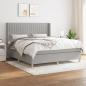 Preview: ARDEBO.de - Boxspringbett mit Matratze Hellgrau 160x200 cm Stoff