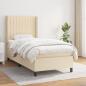 Preview: ARDEBO.de - Boxspringbett mit Matratze Creme 100x200 cm Stoff