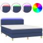 Preview: Boxspringbett mit Matratze & LED Blau 140x200 cm Stoff