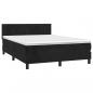 Preview: Boxspringbett mit Matratze & LED Schwarz 140x190 cm Samt