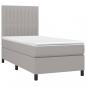 Preview: Boxspringbett mit Matratze & LED Hellgrau 80x200 cm Stoff