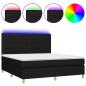 Preview: Boxspringbett mit Matratze & LED Schwarz 160x200 cm Stoff