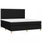 Preview: Boxspringbett mit Matratze & LED Schwarz 160x200 cm Stoff