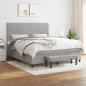 Preview: ARDEBO.de - Boxspringbett mit Matratze Hellgrau 160x200 cm Stoff