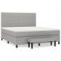 Preview: Boxspringbett mit Matratze Hellgrau 160x200 cm Stoff