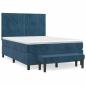 Preview: Boxspringbett mit Matratze Dunkelblau 140x200 cm Samt