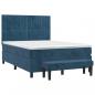 Preview: Boxspringbett mit Matratze Dunkelblau 140x200 cm Samt