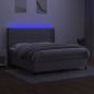 Preview: Boxspringbett mit Matratze & LED Hellgrau 160x200 cm Stoff