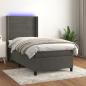 Preview: ARDEBO.de - Boxspringbett mit Matratze & LED Dunkelgrau 80x200 cm Samt