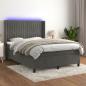 Preview: ARDEBO.de - Boxspringbett mit Matratze & LED Dunkelgrau 140x190 cm Samt