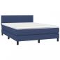 Preview: Boxspringbett mit Matratze Blau 140x190 cm Stoff