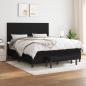 Preview: ARDEBO.de - Boxspringbett mit Matratze Schwarz 160x200 cm Stoff