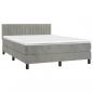 Preview: Boxspringbett mit Matratze Hellgrau 140x190 cm Samt