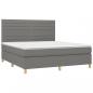 Preview: Boxspringbett mit Matratze Dunkelgrau 160x200 cm Stoff