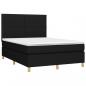 Preview: Boxspringbett mit Matratze Schwarz 140x190 cm Stoff