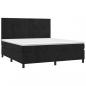 Preview: Boxspringbett mit Matratze Schwarz 180x200 cm Samt