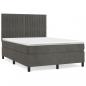 Preview: Boxspringbett mit Matratze Dunkelgrau 140x200 cm Samt