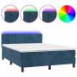 Preview: Boxspringbett mit Matratze & LED Dunkelblau 140x190 cm Samt