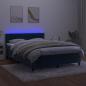 Preview: Boxspringbett mit Matratze & LED Dunkelblau 140x190 cm Samt