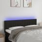 Preview: ARDEBO.de - LED Kopfteil Schwarz 144x5x78/88 cm Stoff