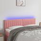 Preview: ARDEBO.de - LED Kopfteil Rosa 144x5x78/88 cm Samt