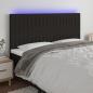 Preview: ARDEBO.de - LED Kopfteil Schwarz 160x5x118/128 cm Stoff