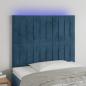 Preview: ARDEBO.de - LED Kopfteil Dunkelblau 90x5x118/128 cm Samt