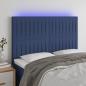 Preview: ARDEBO.de - LED Kopfteil Blau 144x5x118/128 cm Stoff