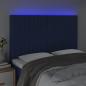 Preview: LED Kopfteil Blau 144x5x118/128 cm Stoff