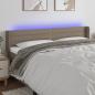 Preview: ARDEBO.de - LED Kopfteil Taupe 163x16x78/88 cm Stoff