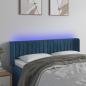 Preview: ARDEBO.de - LED Kopfteil Dunkelblau 147x16x78/88 cm Samt