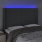 Preview: LED Kopfteil Dunkelgrau 147x16x118/128 cm Stoff