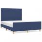 Preview: Bettgestell mit Kopfteil Blau 140x190 cm Stoff