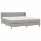 Preview: Boxspringbett mit Matratze Hellgrau 160x200 cm Stoff