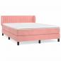 Preview: Boxspringbett mit Matratze Rosa 140x190 cm Samt