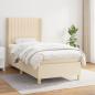 Preview: ARDEBO.de - Boxspringbett mit Matratze Creme 100x200 cm Stoff