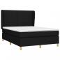 Preview: Boxspringbett mit Matratze Schwarz 140x190 cm Stoff