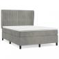 Preview: Boxspringbett mit Matratze Hellgrau 140x190 cm Samt