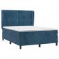 Preview: Boxspringbett mit Matratze Dunkelblau 140x190 cm Samt