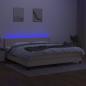 Preview: Boxspringbett mit Matratze & LED Creme 200x200 cm Stoff