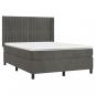 Preview: Boxspringbett mit Matratze Dunkelgrau 140x190 cm Samt