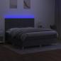 Preview: Boxspringbett mit Matratze & LED Dunkelgrau 160x200 cm Stoff