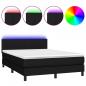 Preview: Boxspringbett mit Matratze & LED Schwarz 140x200 cm Stoff