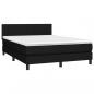 Preview: Boxspringbett mit Matratze & LED Schwarz 140x200 cm Stoff