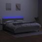 Preview: Boxspringbett mit Matratze & LED Hellgrau 160x200 cm Stoff