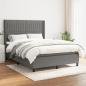 Preview: ARDEBO.de - Boxspringbett mit Matratze Dunkelgrau 140x200 cm Stoff