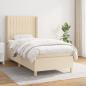 Preview: ARDEBO.de - Boxspringbett mit Matratze Creme 100x200 cm Stoff